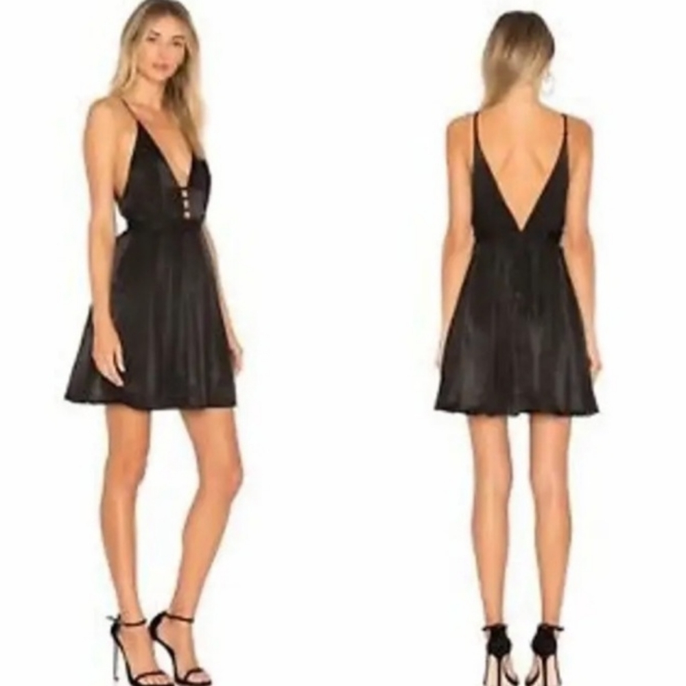 Free People Black Fit & Flare Dress Gabby Party All Night Size 2 LBD NEW NWT